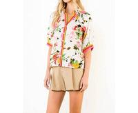 Thml - Half Sleeve Button Down Floral Print Top