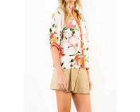 Thml - Half Sleeve Button Down Floral Print Top