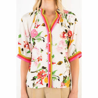 Thml - Half Sleeve Button Down Floral Print Top