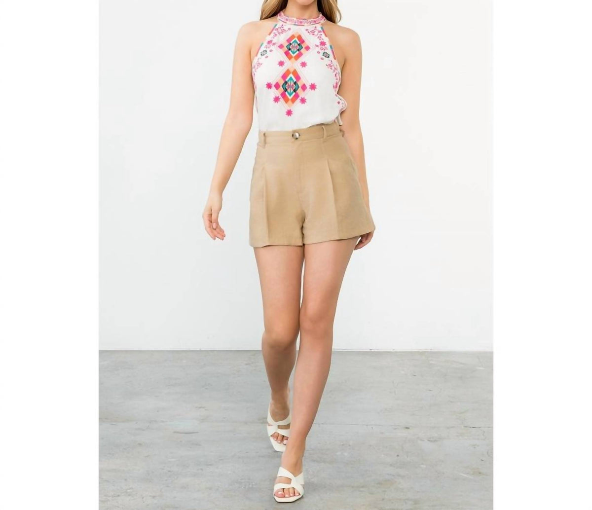Thml - Halter Embroidered Top