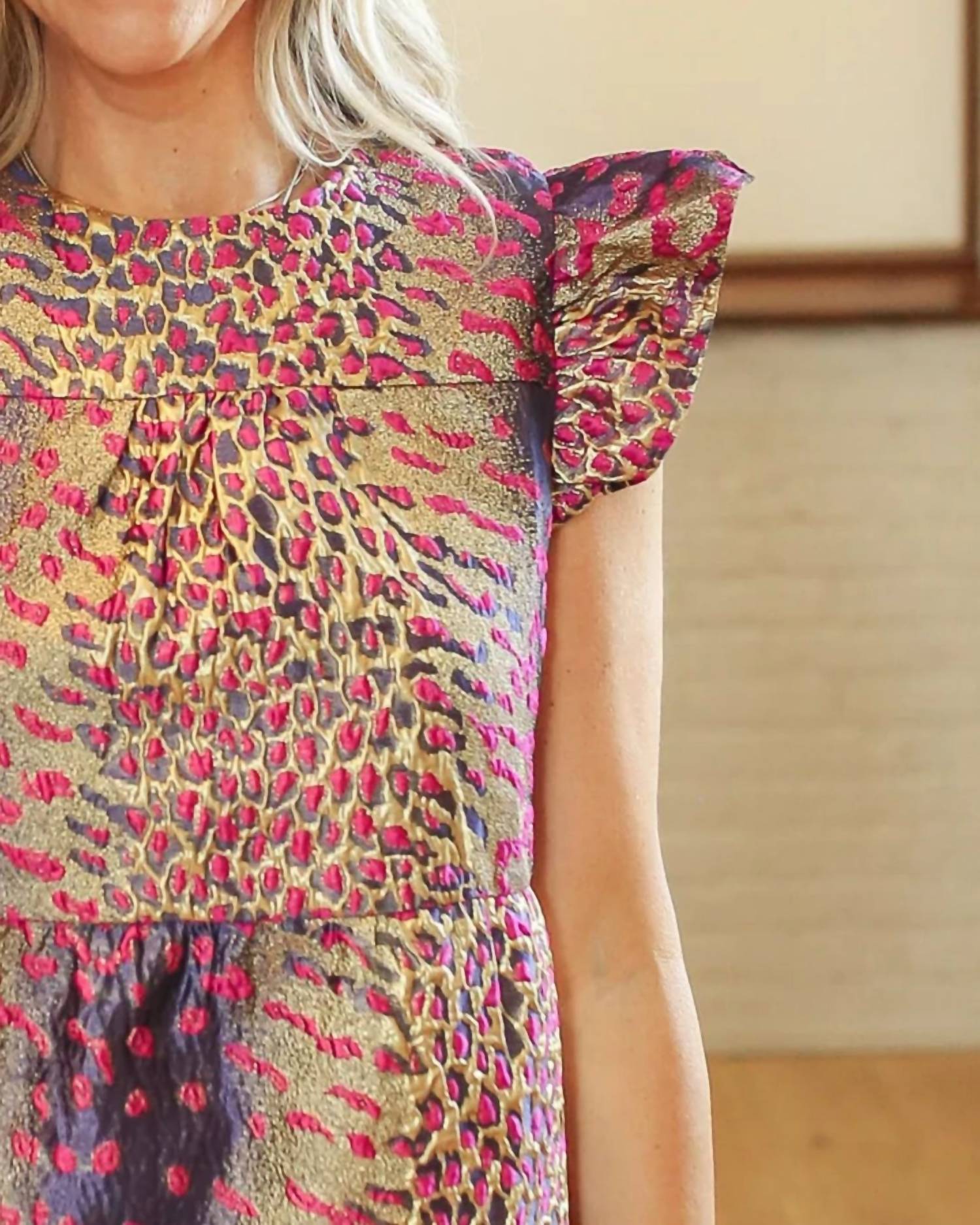 Thml - Metallic Wildcat Mini Dress - animal - clothing - dresses