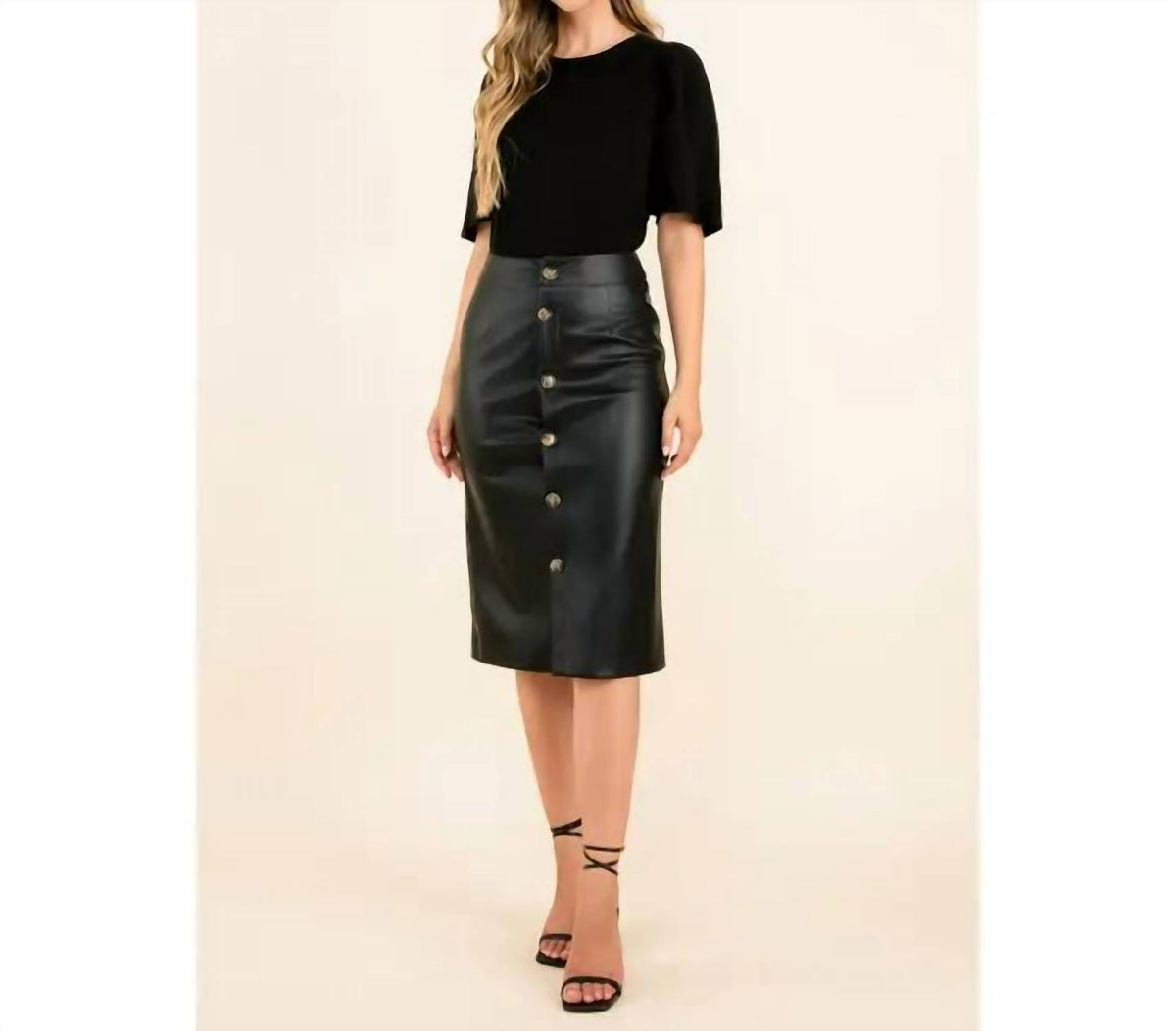 Thml - Milan Faux Leather Midi Skirt