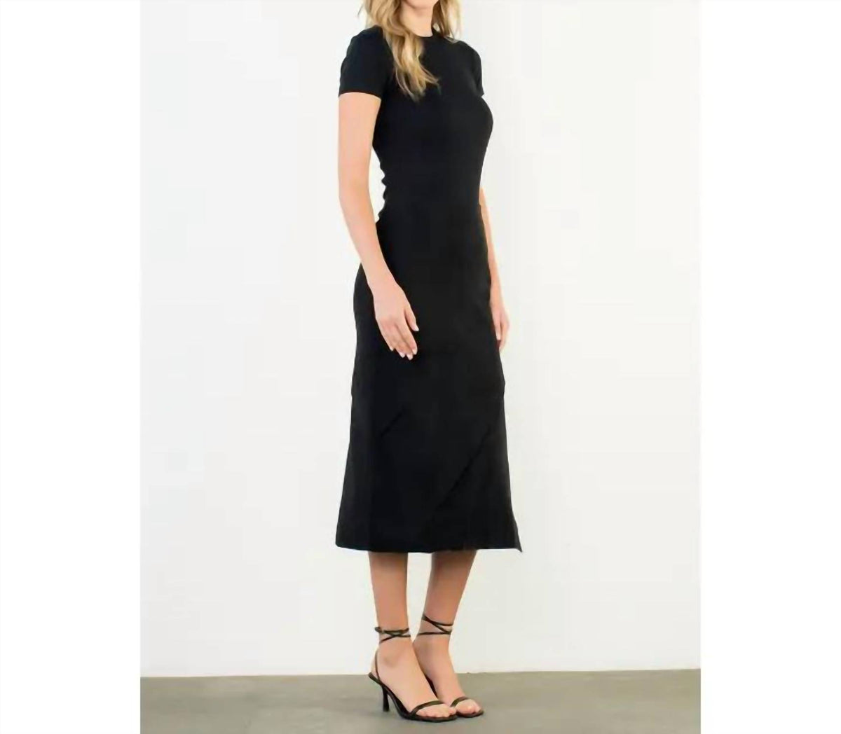 Thml - Noir Suede Slit Midi Skirt