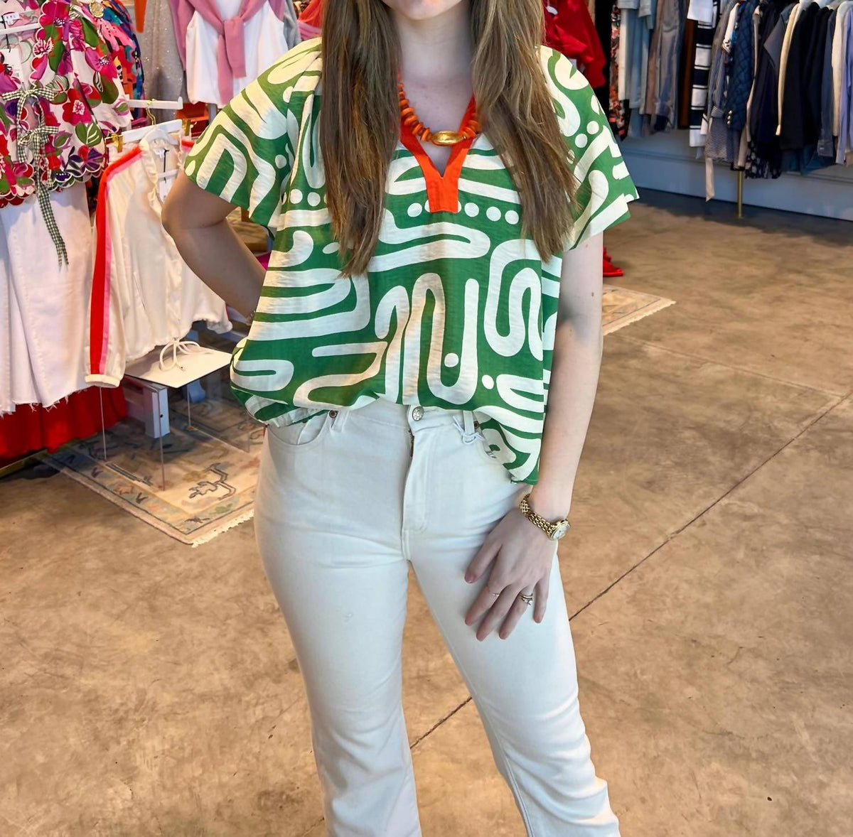 Thml - Patterned V-neck Top