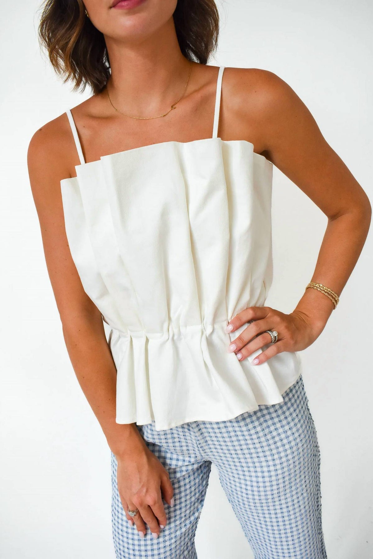 Thml - Pleats Please Square Neck Sleeveless Top