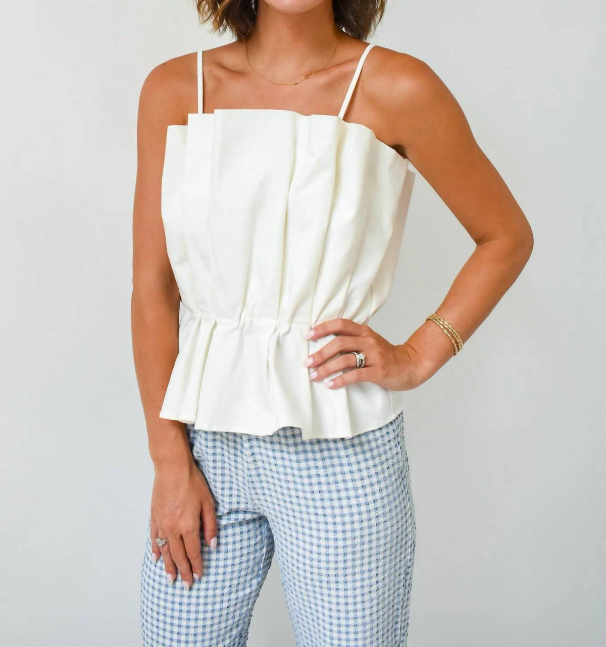 Thml - Pleats Please Square Neck Sleeveless Top