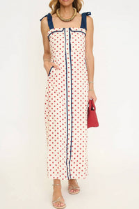 Thml - Polkadot Dress With Shoulder Strap Tie