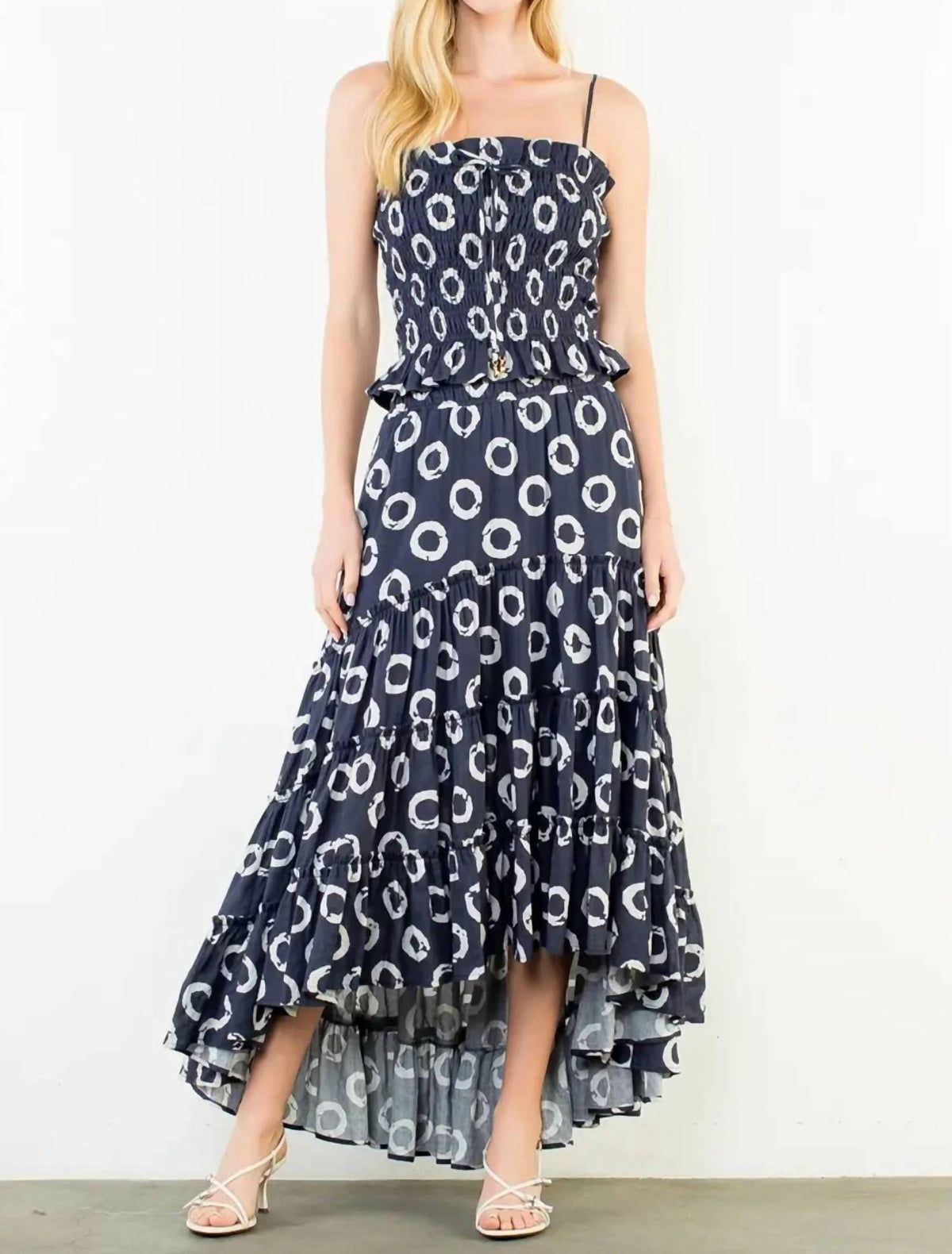 Thml - PRINT TOP WITH TIE FRONT