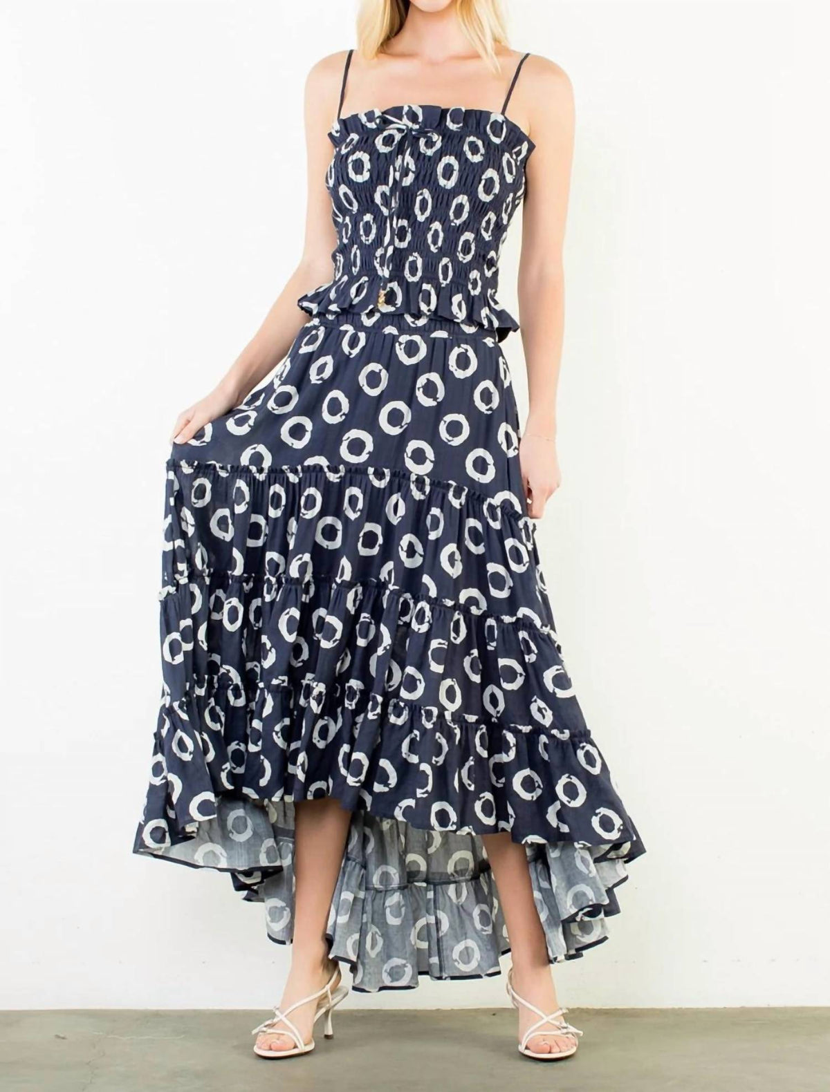Thml - PRINT TOP WITH TIE FRONT