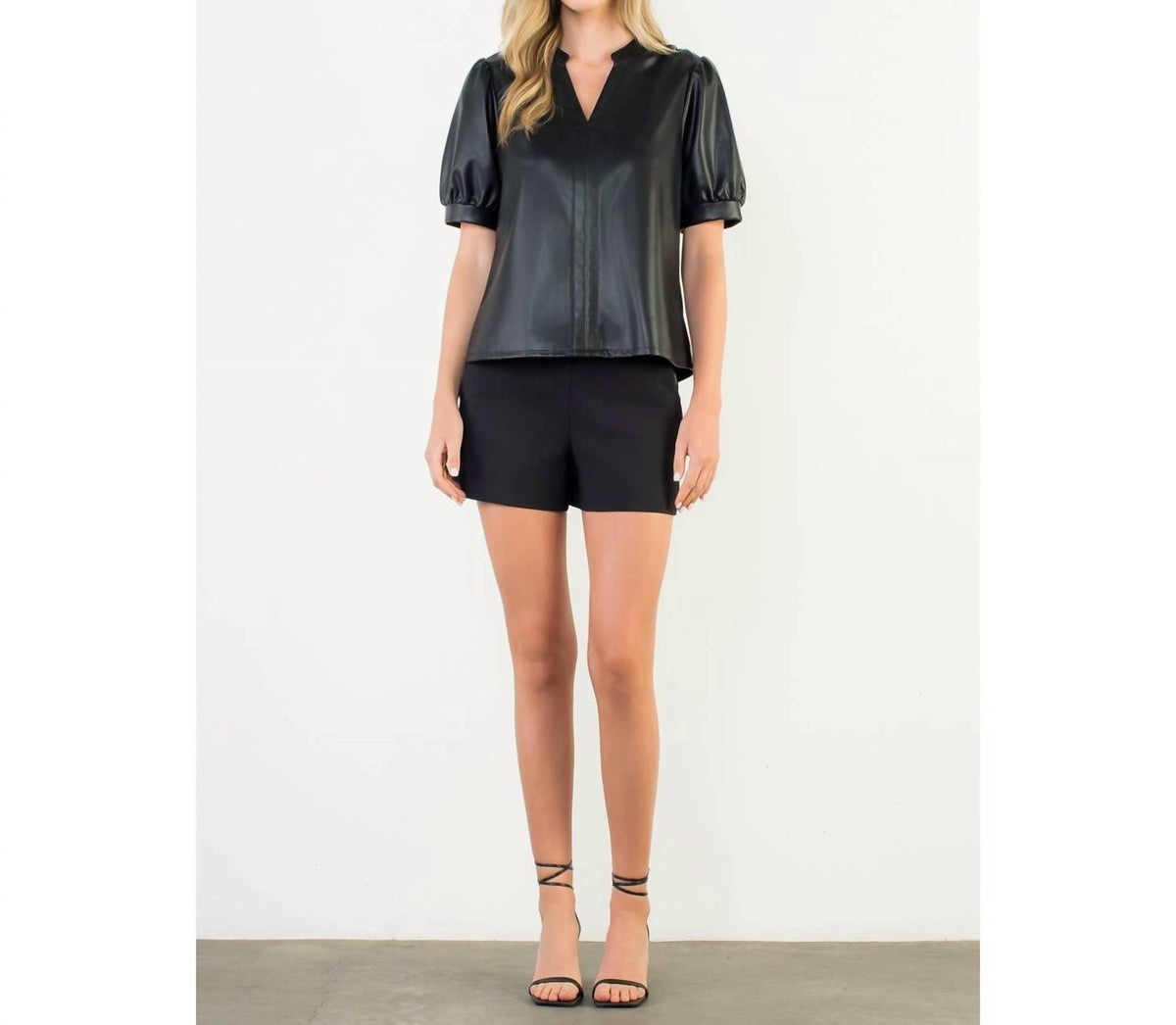 Thml - Puff Sleeve Leather Top