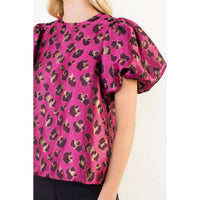 Thml - Puff Sleeve Leopard Print Top