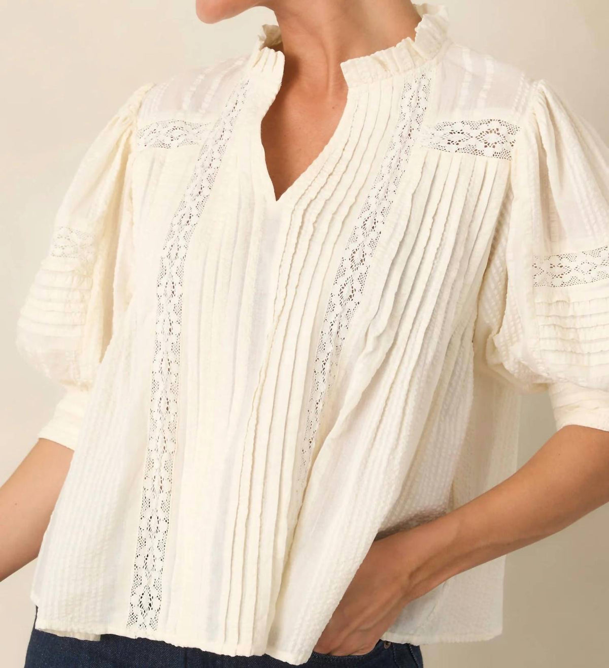 Thml - Puff Sleeve Peasant Top