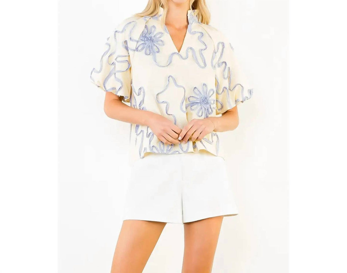 Thml - Puff Sleeve Ribbon Top
