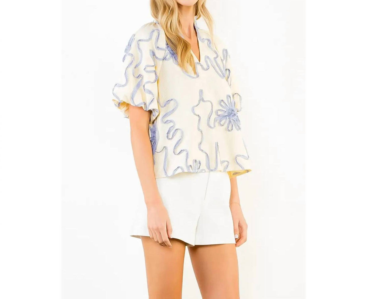 Thml - Puff Sleeve Ribbon Top