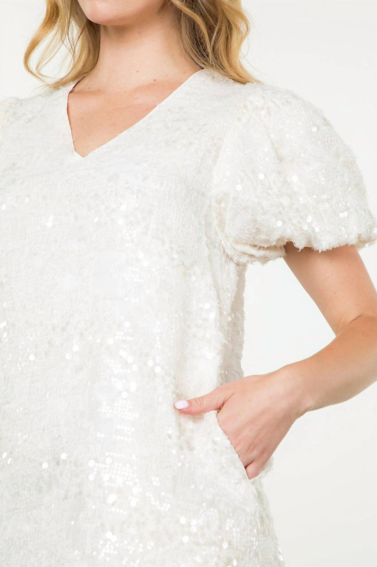 Thml - Puff Sleeve Sequin Mini Dress