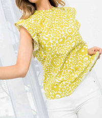 Thml - Ruffle Neck Textured Top
