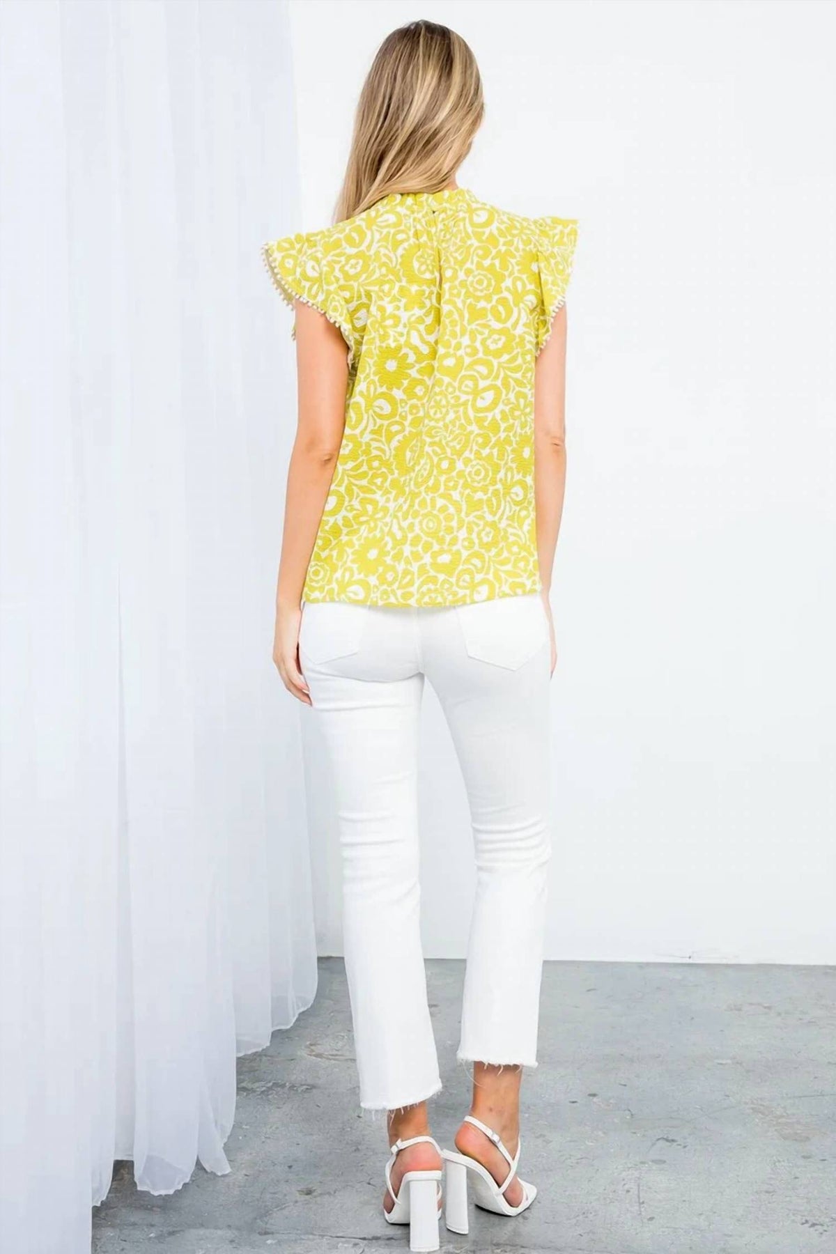 Thml - Ruffle Neck Textured Top
