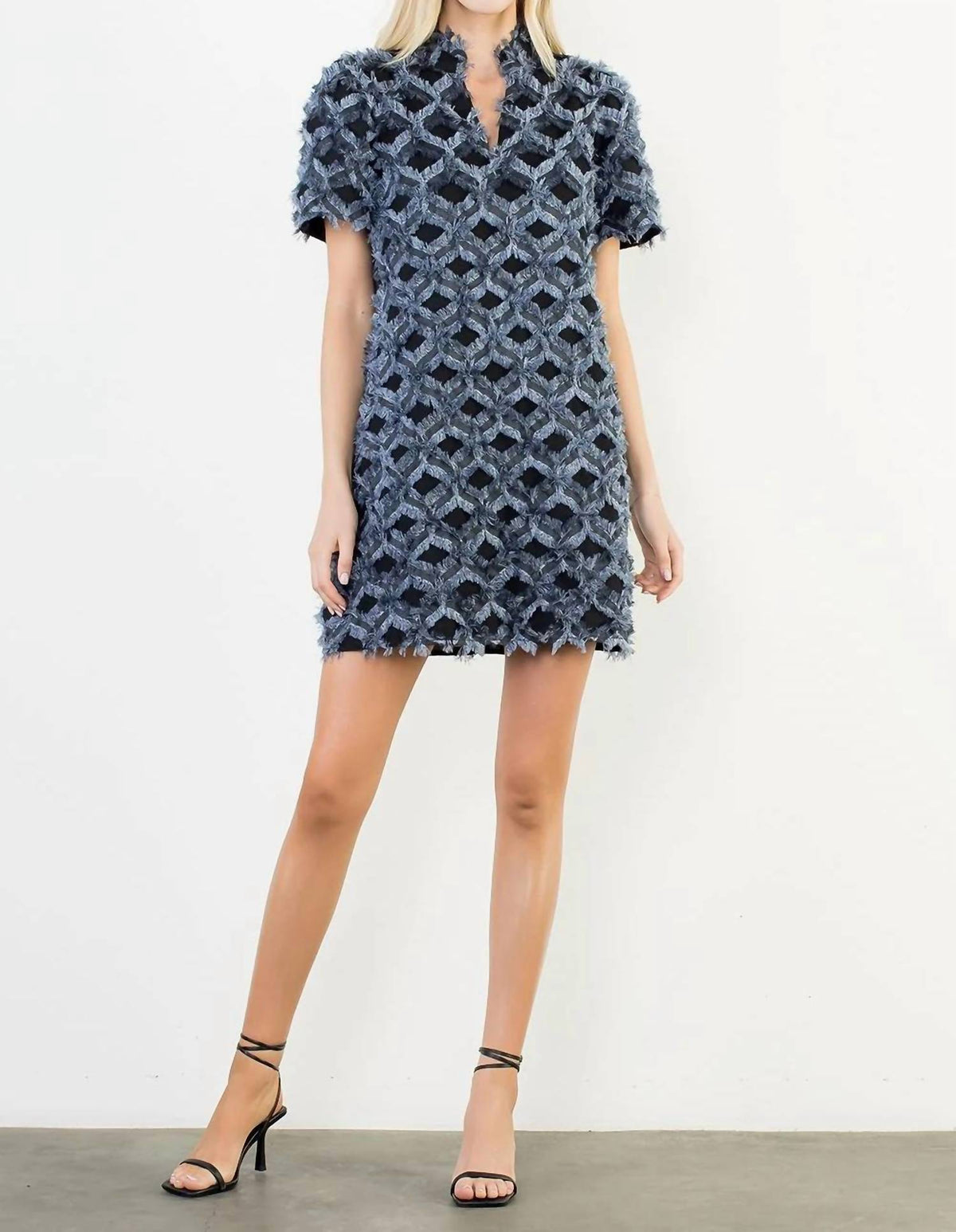 Thml - Short Sleeve Fringe Pattern Dress