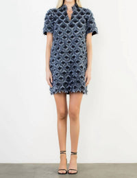 Thml - Short Sleeve Fringe Pattern Dress
