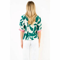Thml - Short Sleeve Silky Geometric Top