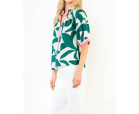 Thml - Short Sleeve Silky Geometric Top