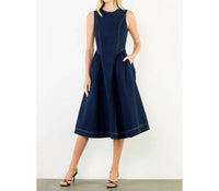 Thml - Sleeveless Denim Midi Dress