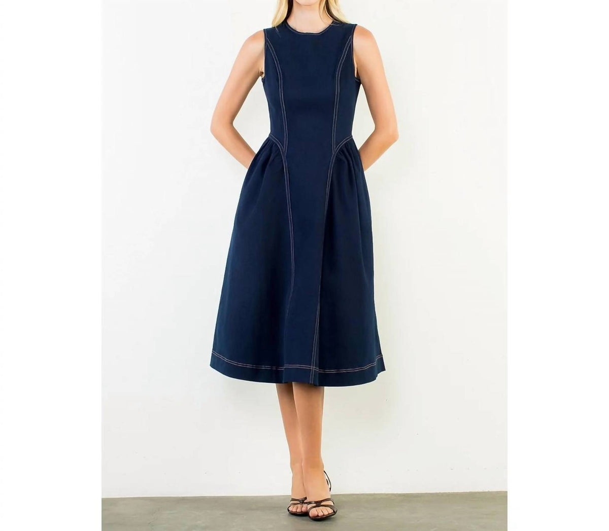 Thml - Sleeveless Denim Midi Dress