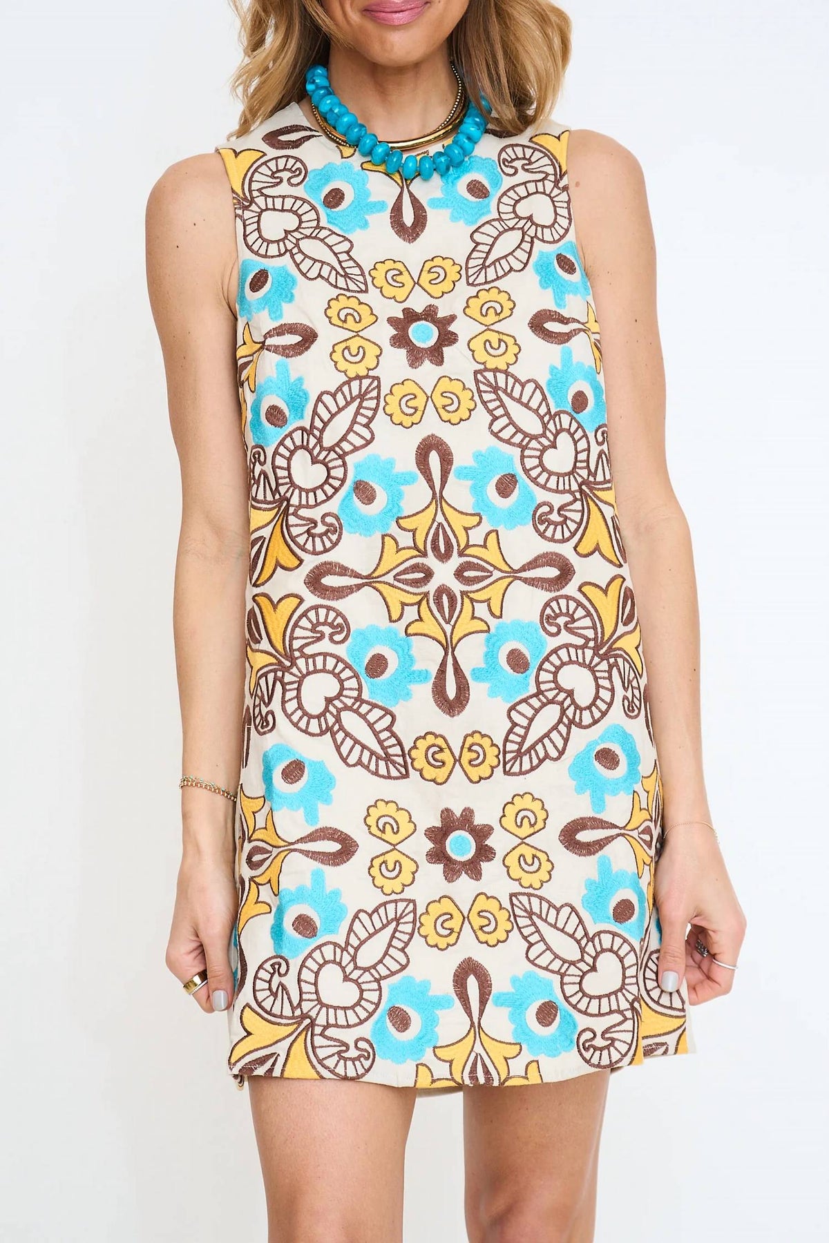 Thml - Sleeveless Embroidery Pattern Dress