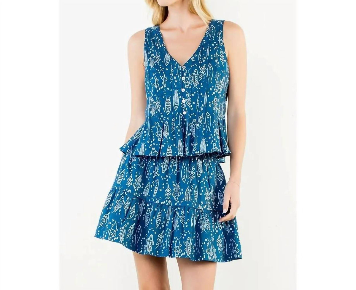 Thml - Sleeveless Fish Pattern Top