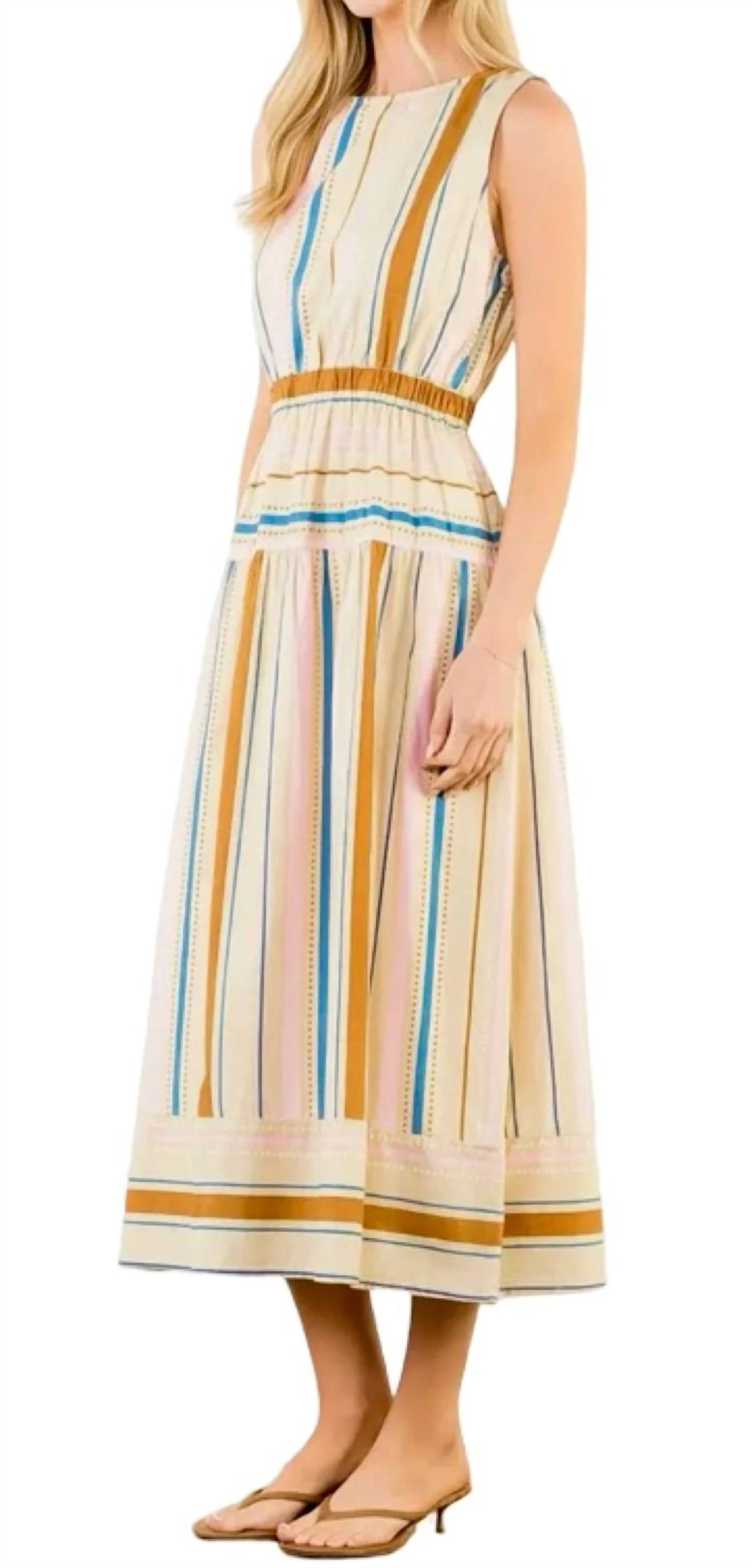 Thml - Sleeveless Stripe Midi Dress