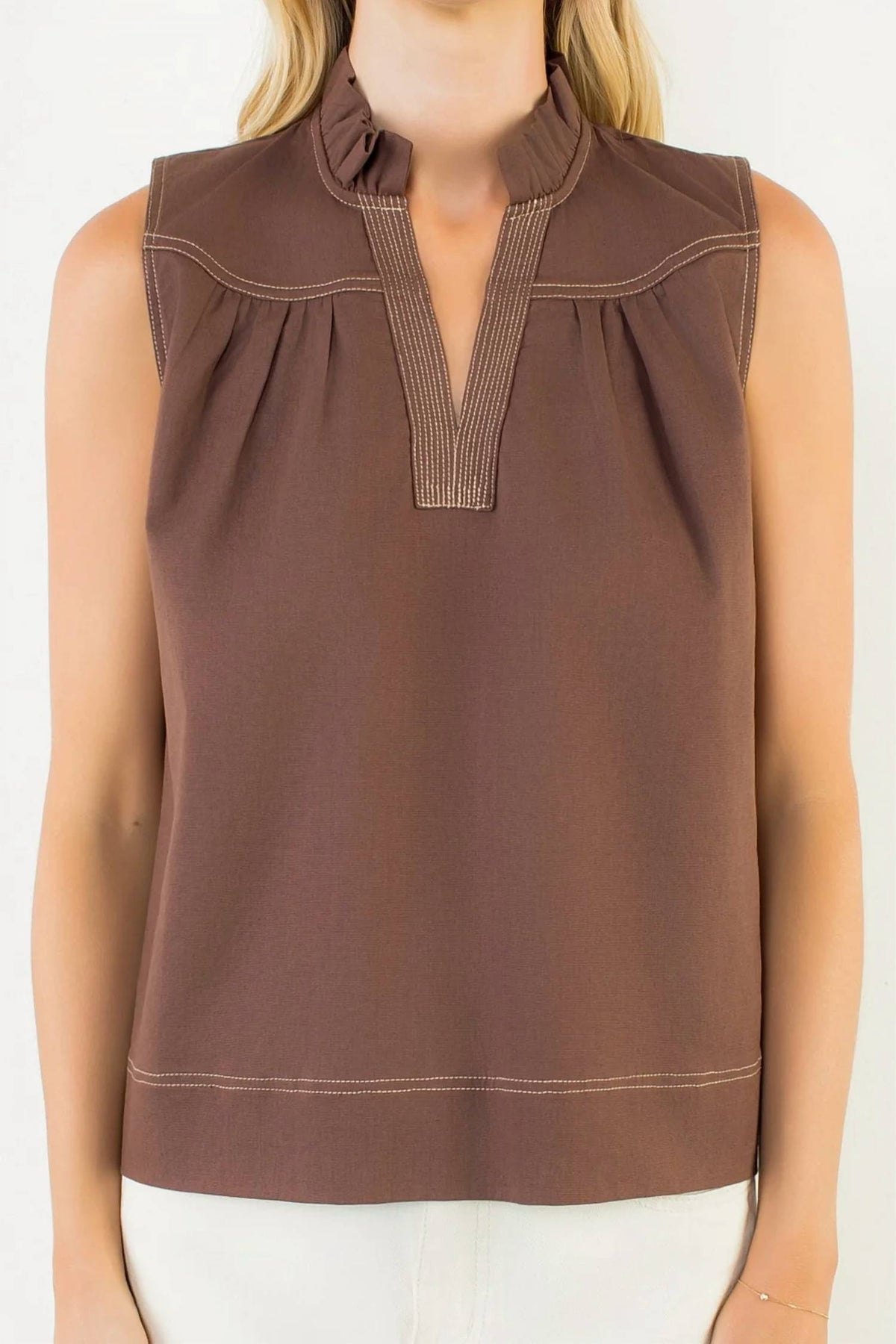 Thml - Sleeveless Top With Stitching Details