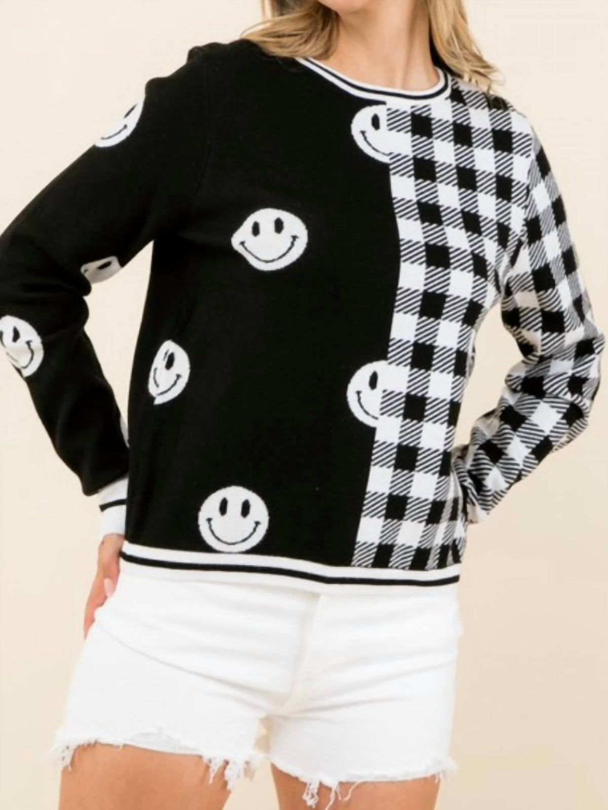 Thml - Smiley/checkered Sweater