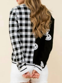Thml - Smiley/checkered Sweater - black - cardigans - clothing
