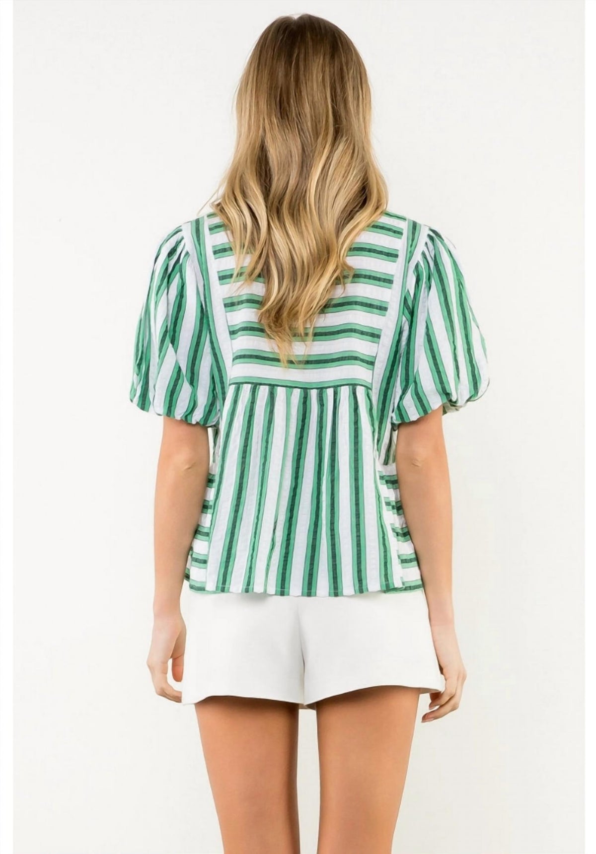 Thml - Stripes Puff Sleeves Blouse