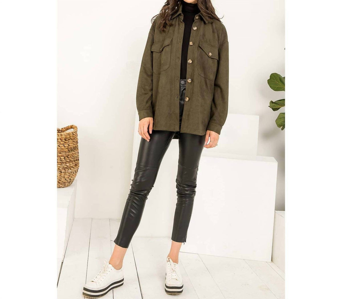 Thml - Suede Button Up Jacket