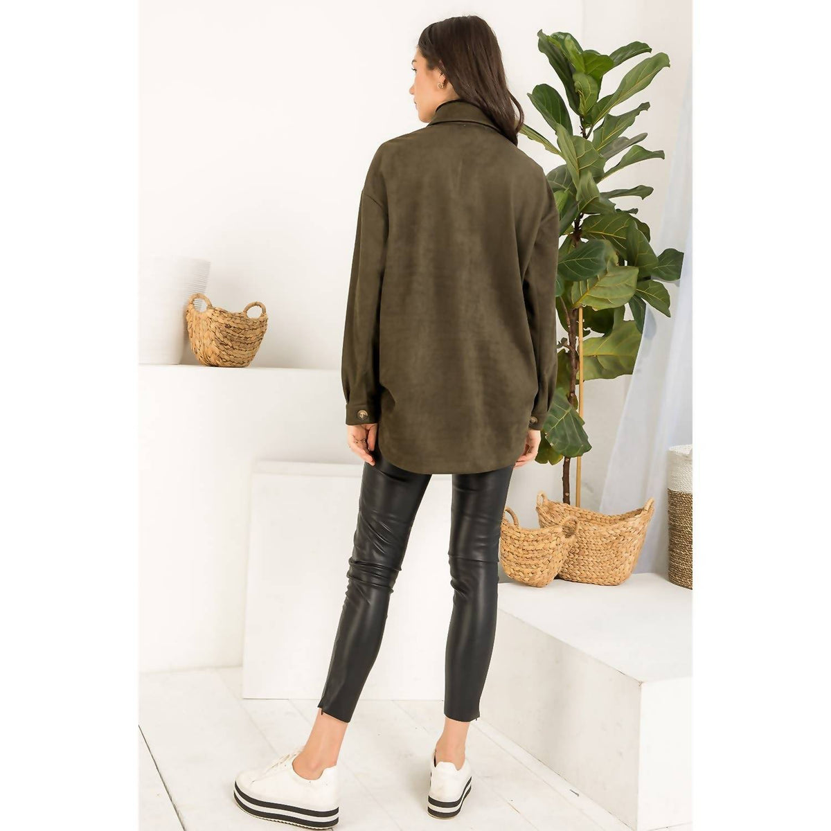 Thml - Suede Button Up Jacket