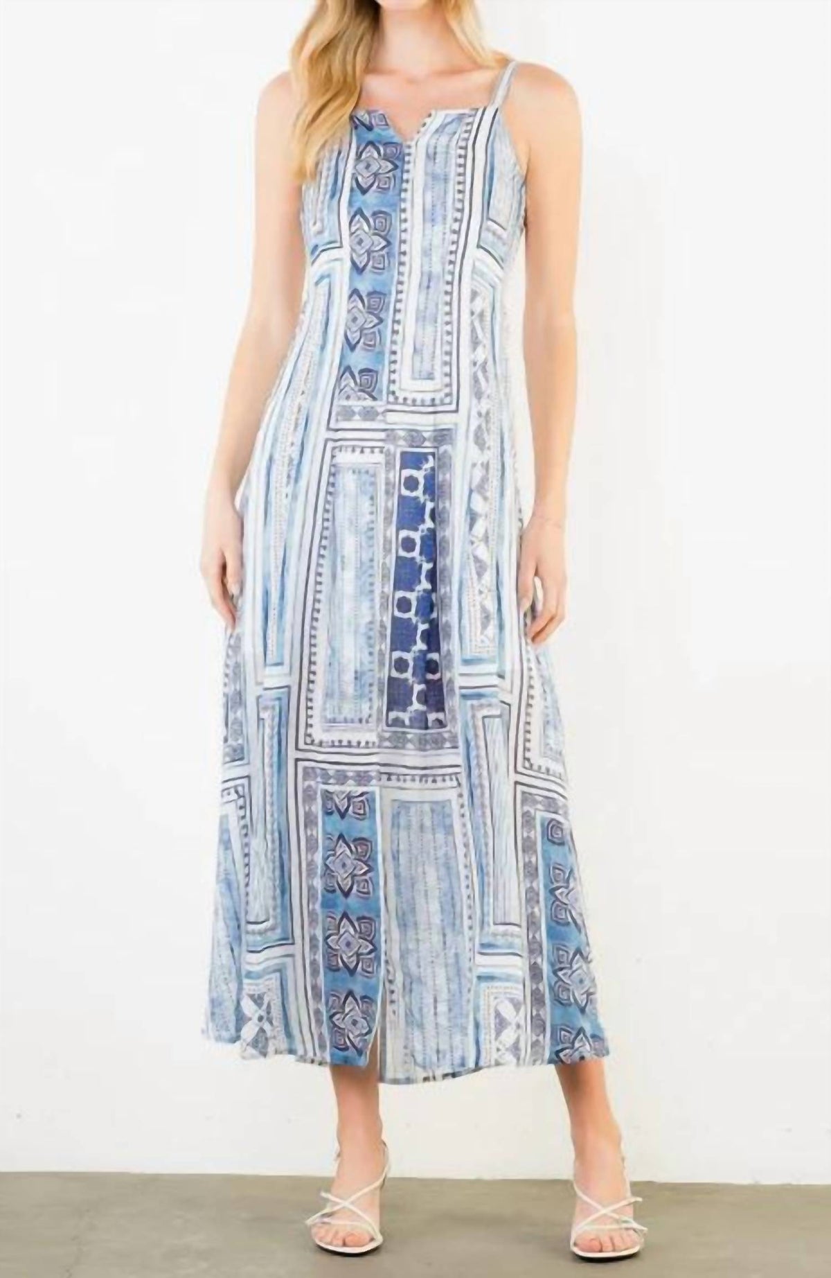 Thml - Thin Strap Pattern Midi Dress