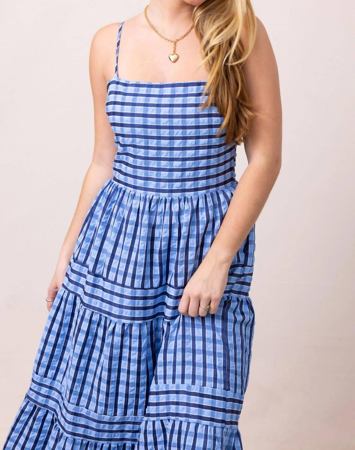 Thml - Thin Strap Striped Pattern Tiered Dress
