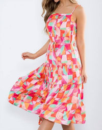 Thml - Tiered Midi Dress - clothing - dresses - geometric