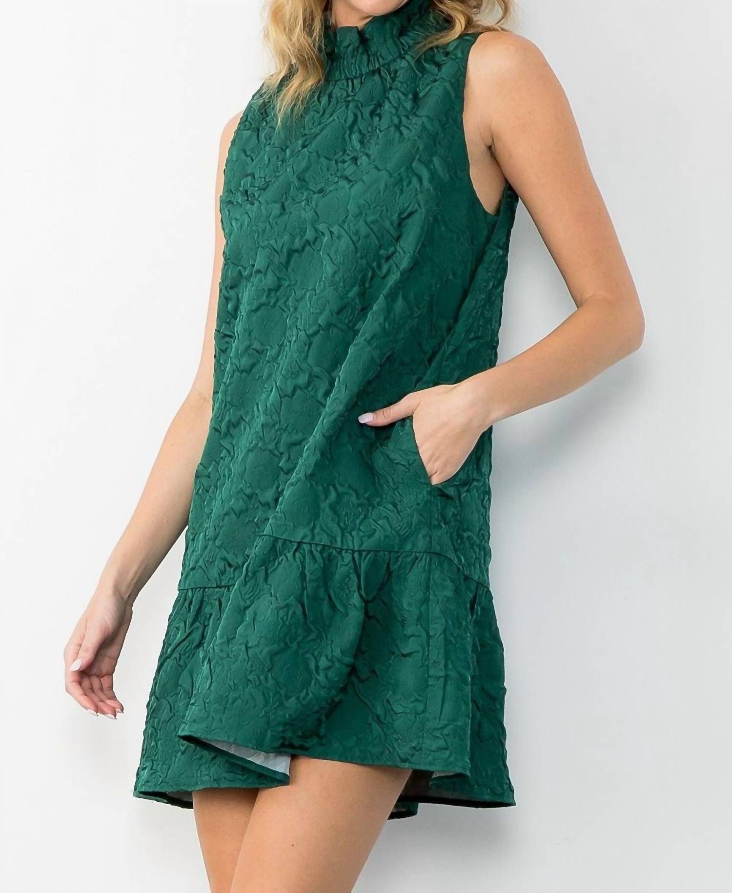 Thml - Timeless Texture Mini Dress - clothing - dresses - green