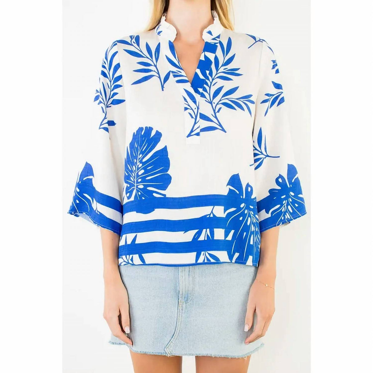 Thml - Tropical Leaf Print Top