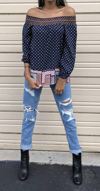 Thml - Twin Print Off The Shoulder Top