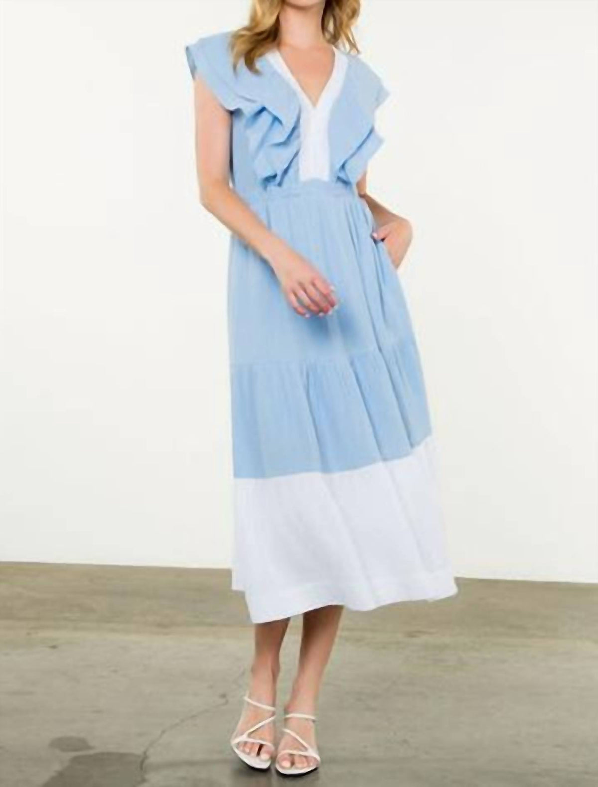 Thml - V Neck Ruffle Gauze Dress