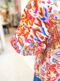 Thml - Women's Puff Sleeve Pattern Detail Texture Top
