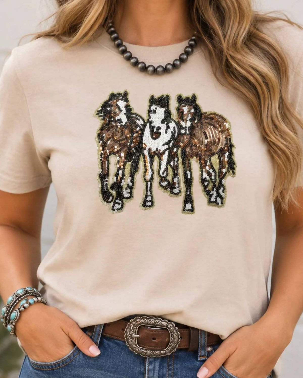 Thomas & Co - Sequin Horse Graphic Tee