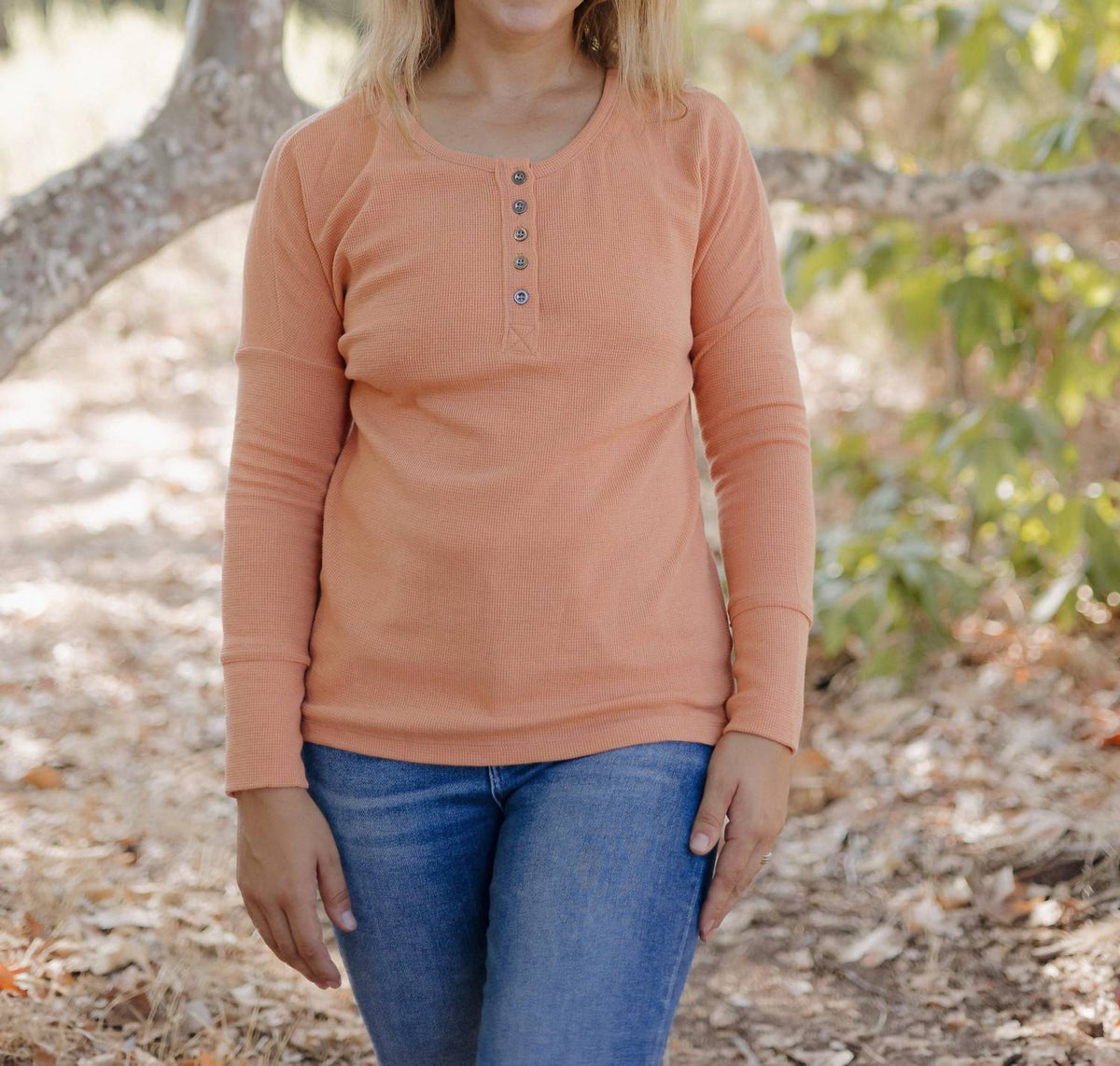 Threaded Pear - Camila Long Sleeve Henley Top
