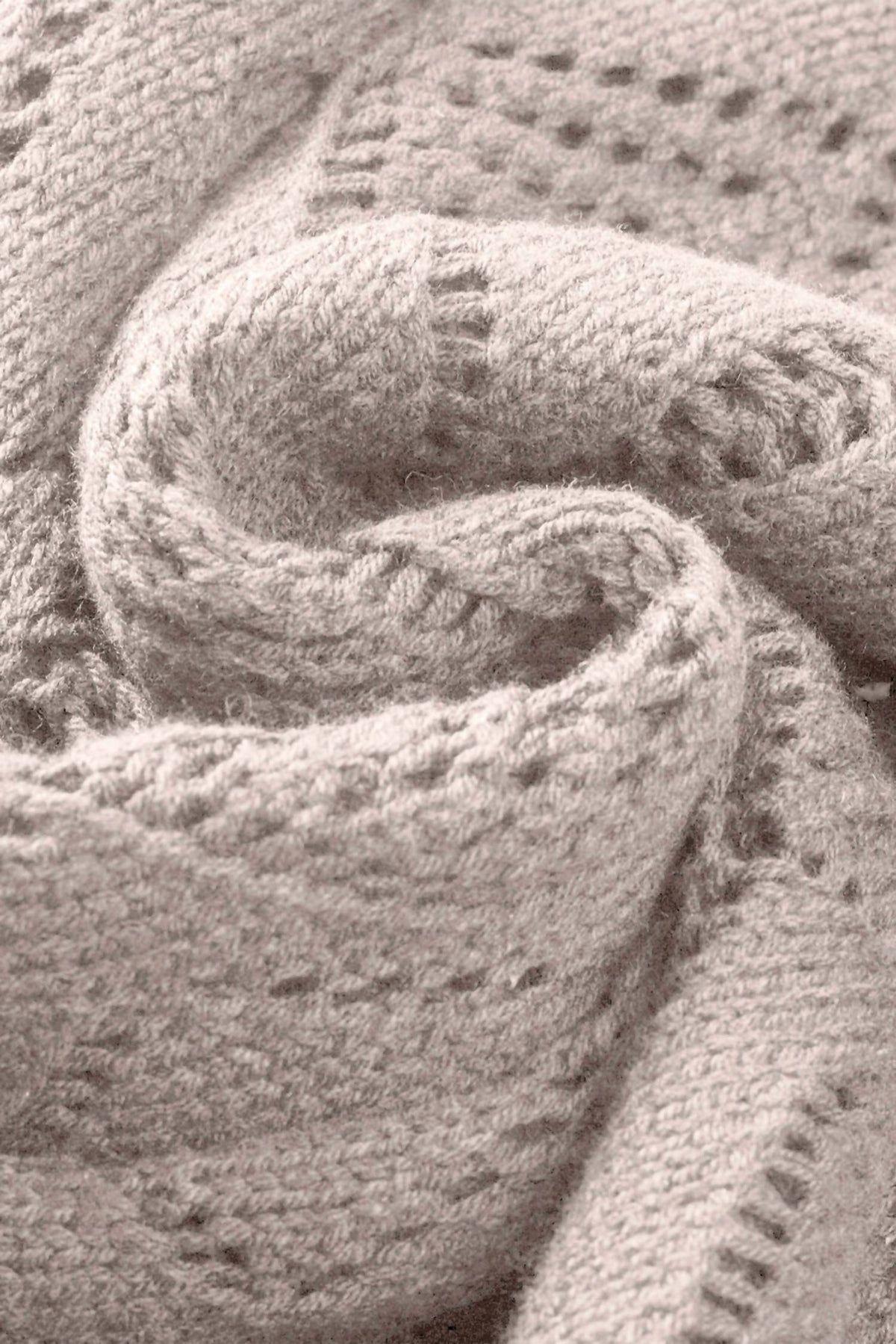 Threaded Pear - Mckenzie Hollow-out Openwork Knit Cardigan