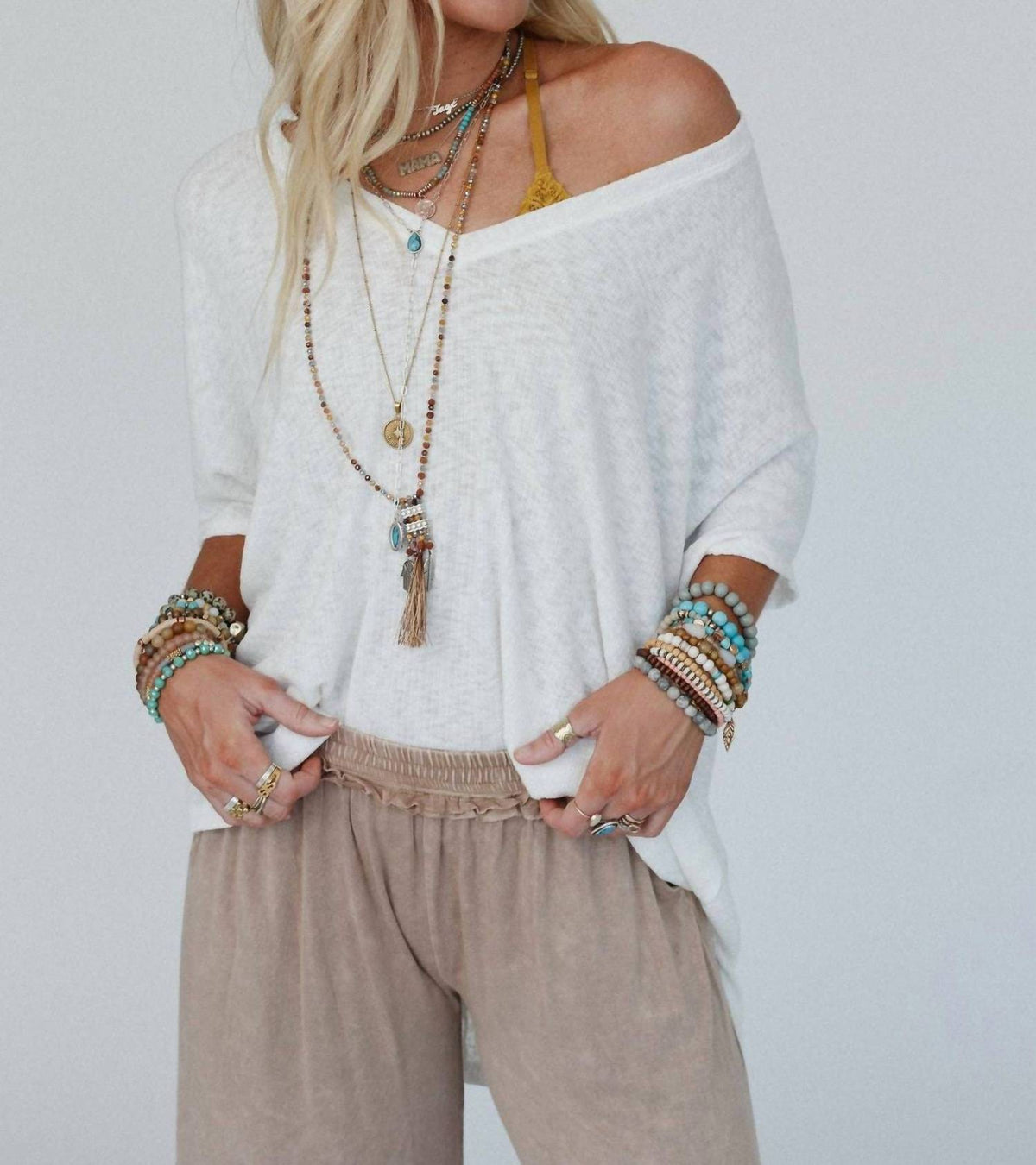 Three Bird Nest - Cayenne V-neck Top