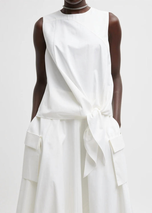 Tibi - Bio Twill Easy Tie Top - blouses - clothing - cotton
