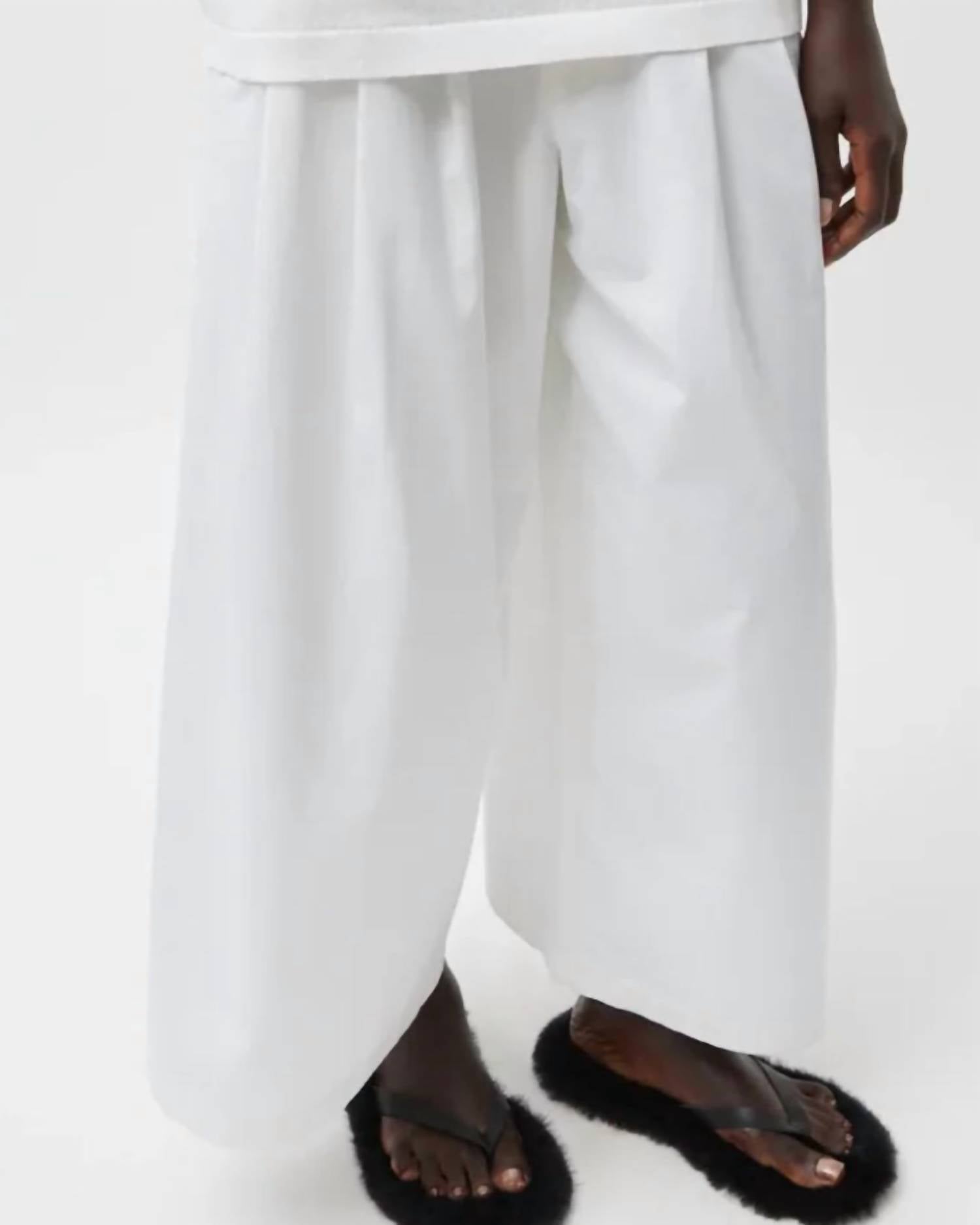 Tibi - Bio Twill Triple Pleat Cropped Pant - clothing - cotton - pants